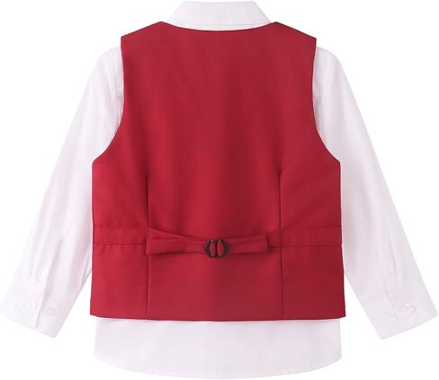 Spring&Gege Boy's Formal Suit Vest Solid Dress Waistcoat Vest with Pockets, Size 4-10 Years in Saudi Arabia