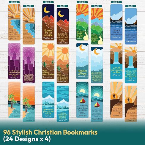 مجموعة الإشارات المرجعية المسيحية، 96 قطعة من الإشارات المرجعية لآية الكتاب المقدس، والإشارات المرجعية الدينية، وهدايا القراءة المرجعية للكتاب المقدس، والإشارات المرجعية للكتاب المقدس للنساء، والإشارات المرجعية للرجال، وعلامات الكتب للأناجيل (طازجة 1) in Kuwait