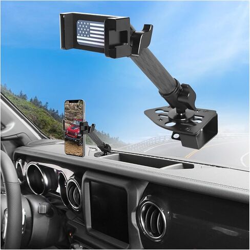 2023 Wrangler JL Gladiator Dash Phone Mount حامل هاتف لـ 2018-2023 J eep Wrangler JL (NOT 4xe) & 2020-2023 Gladiator Metal Dash Platform Phone Mount 2023 Wrangler حامل الهاتف الخلوي - جانب السائق in Kuwait