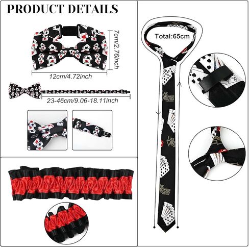 مجموعة سترة تاجر الكازينو أقنعة قبعة ربطة القوس فيونكة شارات النظارات الشمسية سترة للبالغين لمستلزمات فستان الحفلات في لاس فيغاس كاسنيو in Kuwait