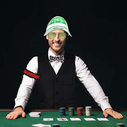 مجموعة سترة تاجر الكازينو أقنعة قبعة ربطة القوس فيونكة شارات النظارات الشمسية سترة للبالغين لمستلزمات فستان الحفلات في لاس فيغاس كاسنيو in Kuwait