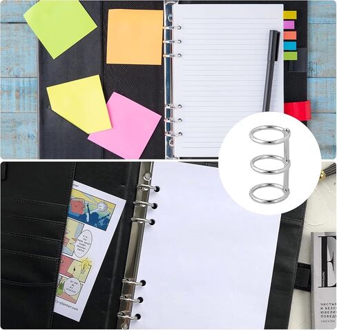 3 Ring Binder Ring, 10Pcs Metal Loose Leaf Binder Ring, 20mm Inner Diameter Book Rings Snap Flash Card Rings for Home Office Supplies DIY Travel Diary Photo Album Scrapbook Binding (Silver) in Saudi Arabia