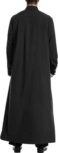 LVCBL Kaftan for Men Long Sleeve Thobe Button Down Lapel Muslim Shirts Big and Tall Long Caftan in Saudi Arabia