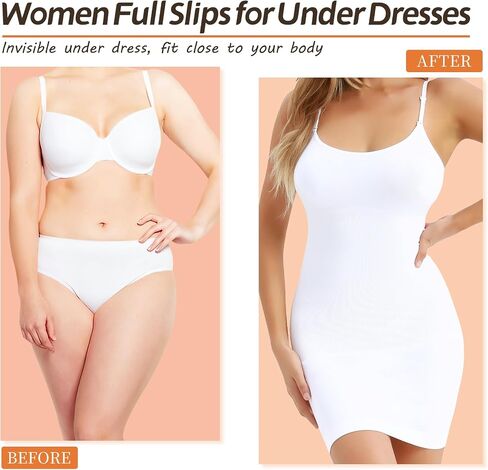 Body Shaper For Women Under Dress Control Slips One Piece Full Slip Tummy Control Shapewear Dress With Adjustable Strap in Saudi Arabia