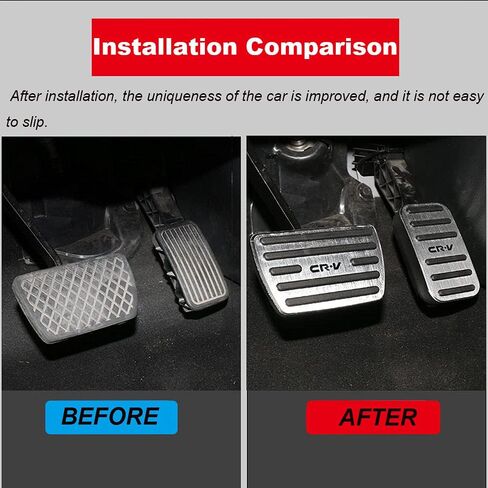 2PCS Aluminum Alloy Pedals Cover No Drilling Anti-Slip Brake and Accelerator Pedal Pads Modified Decorative Metal Pedal Covers for Honda CR-V CRV 2017-2025-Silver in Saudi Arabia