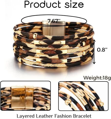 Leather Bracelets For Women Bohemia Wrap Multi-Layer Elegance Bracelet Boho Bangle Western Jewelry Gifts for Women Wife in Saudi Arabia