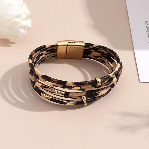 Leather Bracelets For Women Bohemia Wrap Multi-Layer Elegance Bracelet Boho Bangle Western Jewelry Gifts for Women Wife in Saudi Arabia