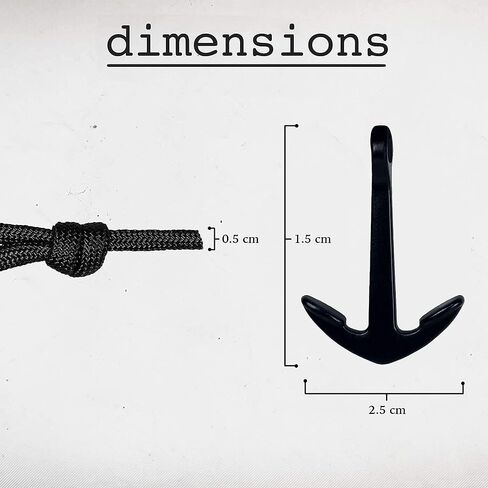 Anchor Bracelet Nautical Rope Paracord Bracelet Handmade Nylon Cord Motivational Wristband Sailor Charm Black Silver Adjustable Dorsal Wrist Wrap Men Women in Saudi Arabia