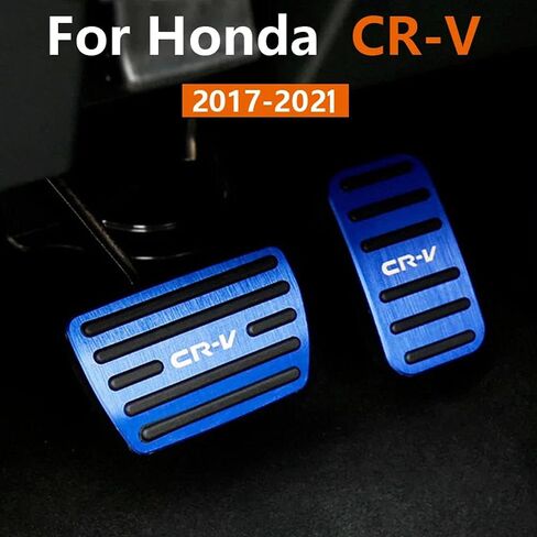 2PCS Aluminum Alloy Pedals Cover No Drilling Anti-Slip Brake and Accelerator Pedal Pads Modified Decorative Metal Pedal Covers for Honda CR-V CRV 2017-2025-Silver in Saudi Arabia