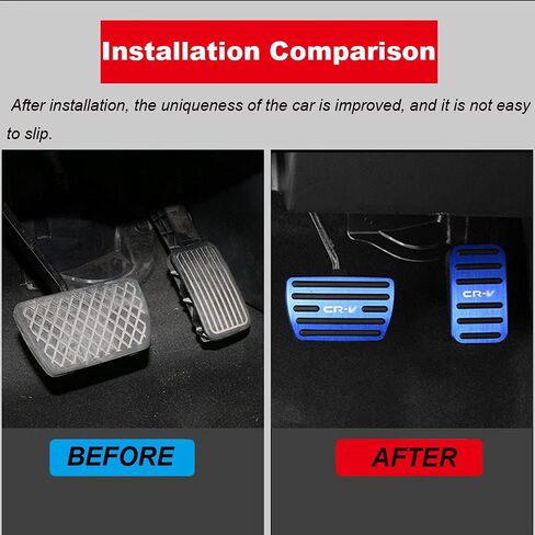 2PCS Aluminum Alloy Pedals Cover No Drilling Anti-Slip Brake and Accelerator Pedal Pads Modified Decorative Metal Pedal Covers for Honda CR-V CRV 2017-2025-Silver in Saudi Arabia