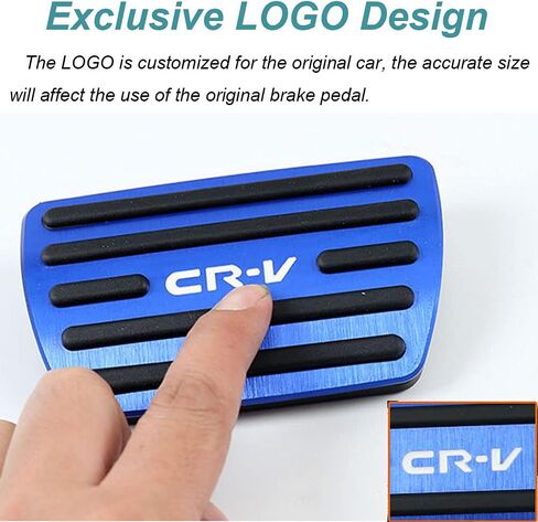 2PCS Aluminum Alloy Pedals Cover No Drilling Anti-Slip Brake and Accelerator Pedal Pads Modified Decorative Metal Pedal Covers for Honda CR-V CRV 2017-2025-Silver in Saudi Arabia