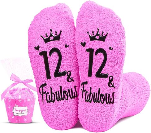 HAPPYPOP 12th Birthday Gifts Ideas for Girls - Socks for 12 Year Old Kids, Presents for 12 Year Olds, 12 Year Old Gifts for Tween Girls in Saudi Arabia