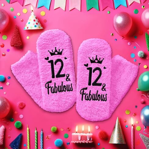 HAPPYPOP 12th Birthday Gifts Ideas for Girls - Socks for 12 Year Old Kids, Presents for 12 Year Olds, 12 Year Old Gifts for Tween Girls in Saudi Arabia