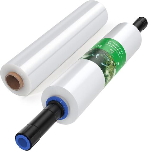 FugaCity Stretch Wrap Film-15 IN 1000 FT 60 Gauge (2 Roll with Handles) Shrink Wrap for Furniture Wrapping Shipping, Moving Supplies Clear Plastic Wrap, Heavy Duty Industrial Strength,500% Stretch in Saudi Arabia