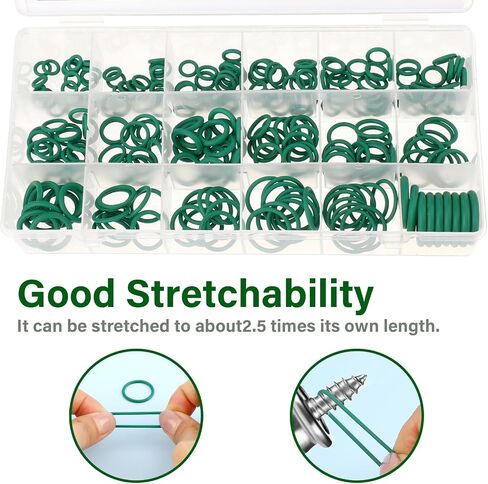 270 Pcs Car Air Conditioning Compressor Seals O-Ring Rubber Seals AC O Ring Car Air Conditioner Compressor O Rings Sealing O Rings Gasket Assortment Set for A/C Professional Plumbing Automotive(Green) in Saudi Arabia