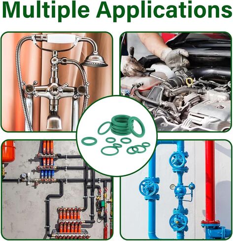 270 Pcs Car Air Conditioning Compressor Seals O-Ring Rubber Seals AC O Ring Car Air Conditioner Compressor O Rings Sealing O Rings Gasket Assortment Set for A/C Professional Plumbing Automotive(Green) in Saudi Arabia