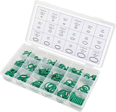 270 Pcs Car Air Conditioning Compressor Seals O-Ring Rubber Seals AC O Ring Car Air Conditioner Compressor O Rings Sealing O Rings Gasket Assortment Set for A/C Professional Plumbing Automotive(Green) in Saudi Arabia