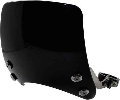 HDBUBALUS Motorcycle Windshield Windscreen,1.57‘’ Fork Mount 5.9‘’ Round-Headlight For Harley Sportster 883 XL883 1200 Custom XL1200 Low（Black） in Saudi Arabia
