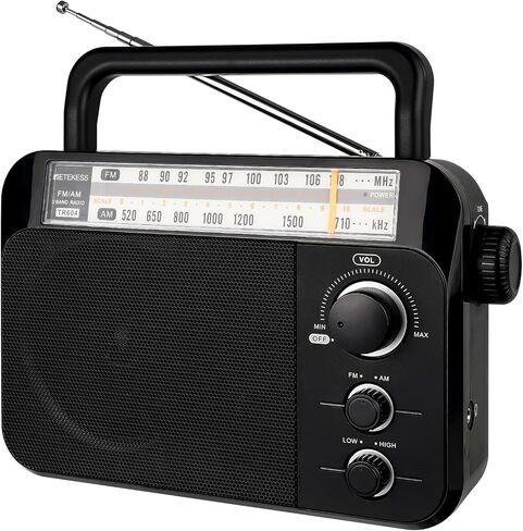 Retekess TR604 AM FM Radio, Portable Radio Plug in Wall | for Home,Picnic,Senior, D Battery Operated,Large Dial,High/Low Tone Mode,Big Speaker,Earphone Jack in Kuwait