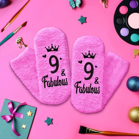 HAPPYPOP 9th Birthday Gifts Ideas for Girls - Socks for Kids Age 9, Gifts for Nine Year Old Girls, Presents for 9 Year Old Girls in Saudi Arabia