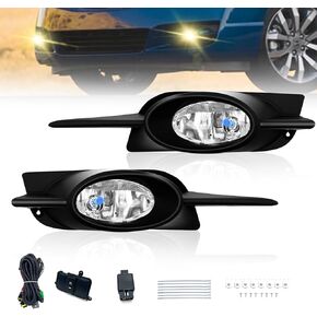 Fog Lights Compatible With 2009 2010 2011 Honda Civic Coupe 2dr, Front Bumper Fog Lamps With Switch And Wiring Kit