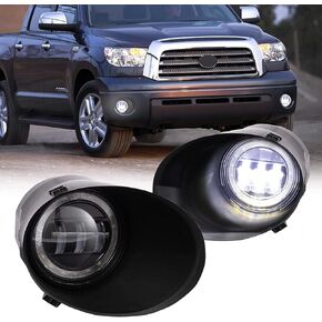 LED Fog Lights with Daytime Running Lights Compatible for Toyota Tundra 2007 2008 2009 2010 2011 2012 2013, Sequoia 2008-2011 Fog Light Assembly Fit for Original Bumper Driving Fog Lamp
