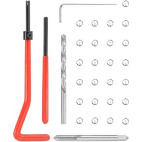 30pcs HSS Thread Repair Kit Helicoil Type Kit M5 x 0.8mm Thread Size Metric Helical Threaded Insert Kit for Engine Repair and Other Automotive