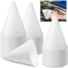 100 Pcs Disposable Engine Oil Funnel, Motor Oil Funnel Paper Funnel, Motorcycle Oil Funnels, Car Oil Funnel for Oil Change, Funnels Dispenser for Water, Engine Oil, Gas, Coolant