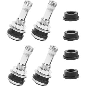 4 Pieces Valve Stems,High Pressure Tire Valve Stems,Car Accessories TR-416 Metal Valve Stems Outer Mount,Motorcycle Valve Stem,TR412 Valve Stem,Fits 0.453 and 0.625 Inch Rim Holes 1-1/2" Long
