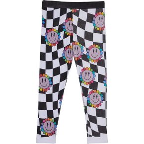 CHASER Girl's Checkered Rainbow Daisy Pants (Toddler/Little Kids)