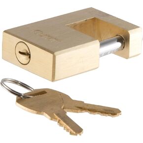 CURT 23546 Brass Trailer Tongue Coupler Lock, 1/4-Inch Pin Diameter, Up to 3/4-Inch Span