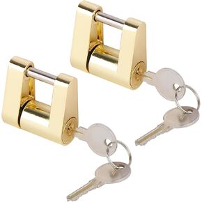 LCGP 2PCS Gold Trailer Hitch Coupler Locks, Dia 1/4 Inch, 3/4 Inch Span Boat RV Truck Car's Coupler