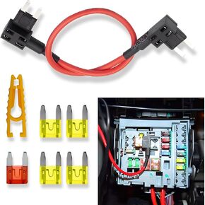 1 PC Car Fuse Adapter, Standard 14 AWG Wire/20 Amp TIPM Bypass Cable and Puller, Fuel Pump Relay Bypass Cable Kit, Compatible with 2007-2016 Dodge Jeep Chrysler Volkswagen (Multicolored)
