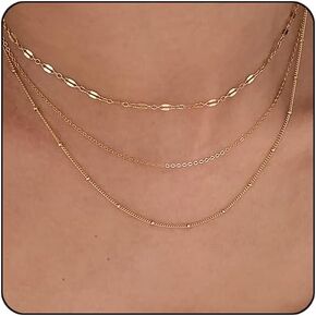 Elegance 11 designs Gold Thin Chain Layered Necklaces For Women Non Tarnish,18k Gold Plated Stainless Steel Dainty Waterproof Gold Necklace Set Stack For Women Gifts Jewelry