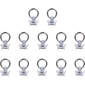 Single Stud Fitting L Track Compatible with Airline Track Logistic Installation Stainless Steel Round Ring Aluminum Keeper Cargo Control Tie Down O Ring 4,000LB Capacity (12)