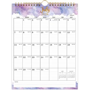 2025-2026 Wall Calendar - Monthly Wall Calendar 2025-2026, 8.5" x 11", Jul. 2025 - Dec. 2026, 2025 Calendar with Hanging Hook, Holidays and Julian Dates - Colorful Waterink