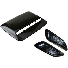 3PCS Universal Hood Air Vents for Car Hood Scoop, Bonnet Vent Hood Air Intake Trim Cover (Black)