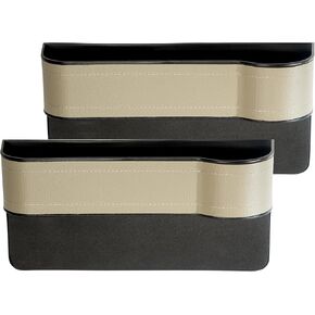 Car Seat Gap Filler Organizer, 2 Pack Multifunctional Car Seat Organizer, Auto Console Storage with Cup Holders Carseat Gap Storage Organizer (Black)