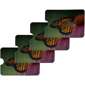 GRAPHICS & MORE Monarch Butterfly and Coneflower Credit Card RFID Blocker Holder Protector Wallet Purse Sleeves Set of 4