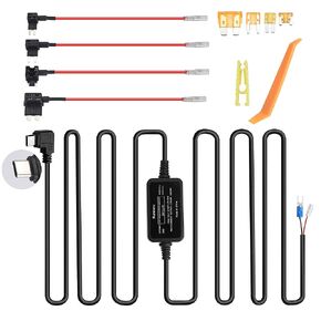 Dash Cam Hardwire Kit USB C Car Dash Camera Charger Power Cord with LP/Mini/ATO/Micro2 Fuse Tap Cable, 12V to 24V Input, 5V Output for Dash Cam GPS Sat-Nav Type C Hardwiring Kit (Hardwire Kit)
