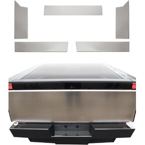Rear Bumper Protector Compatible with Tesla Cybertruck 2024, Matte Sainless Truck Bed Tailgate Step Covers for Cybertruck Accessories