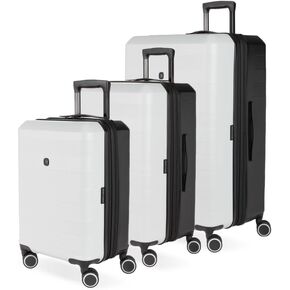 SwissGear Duet Hardside Expandable Luggage with Spinner Wheels, Navy/Black, 3-Piece Set (19/24/28)