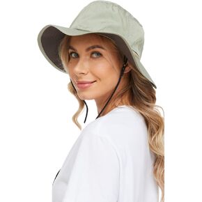 valeria Sun Hat Water-Repellent UV Protection Safari Hat for Women Outdoor Hat Size Adjustable Standard Size