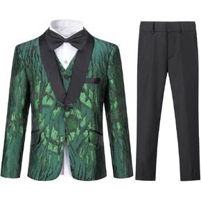 SWOTGdoby Boys Dress Suits 3 Piece Slim Fit Kids Tuxedo Suits for Boys Formal Blazer Jacket Pants Vest Wedding Party Prom