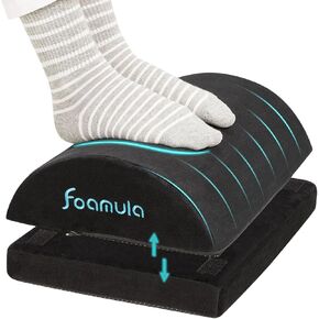 مسند للقدمين تحت المكتب في العمل، مقعد للقدمين تحت المكتب مع إسفنج ذاكرة مريح عالي الارتداد 55D وارتفاعين قابلين للتعديل، مقعد قدم لكرسي المكتب وكرسي الألعاب، أسود in Kuwait