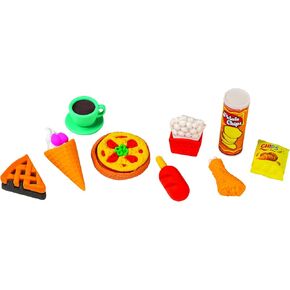 Raymond Geddes Snack Attack II 3D Erasers (54 per Bag) - 3D Erasers in 9 Quirky Designs - Snack-Themed Food Erasers for Kids