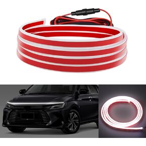 LED Hood Light Strip, 71 Inch Car Hood LED Light Strip White Waterproof Flexible Dynamic Scan Start up Hoodbeam Light Strip kit for Cars, SUVs, Trucks