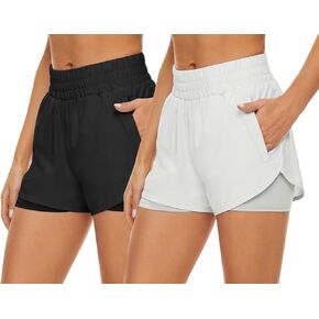 HKJIEVSHOP Women's Running Shorts Elastic High Waisted Shorts Pocket Sporty Workout Shorts Quick Dry Athletic Shorts Pants