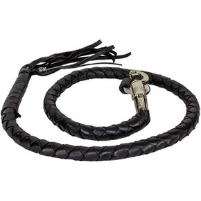All Black 36" Long 1/2" Diameter Naked Soft Genuine Leather Motorcycle Get Back Whip