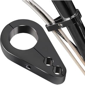 Clutch Cable Clamp 1" Handlebar Frame Mount Brake Line Clips for Harley Models, Black